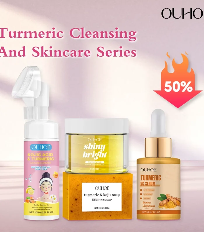 Ouhoe 100g Kojic Acid Turmeric Skin Brightening Soap cleansing series Reduce Dark Spot Anti Acne Moisturizer Exfoliating Soap