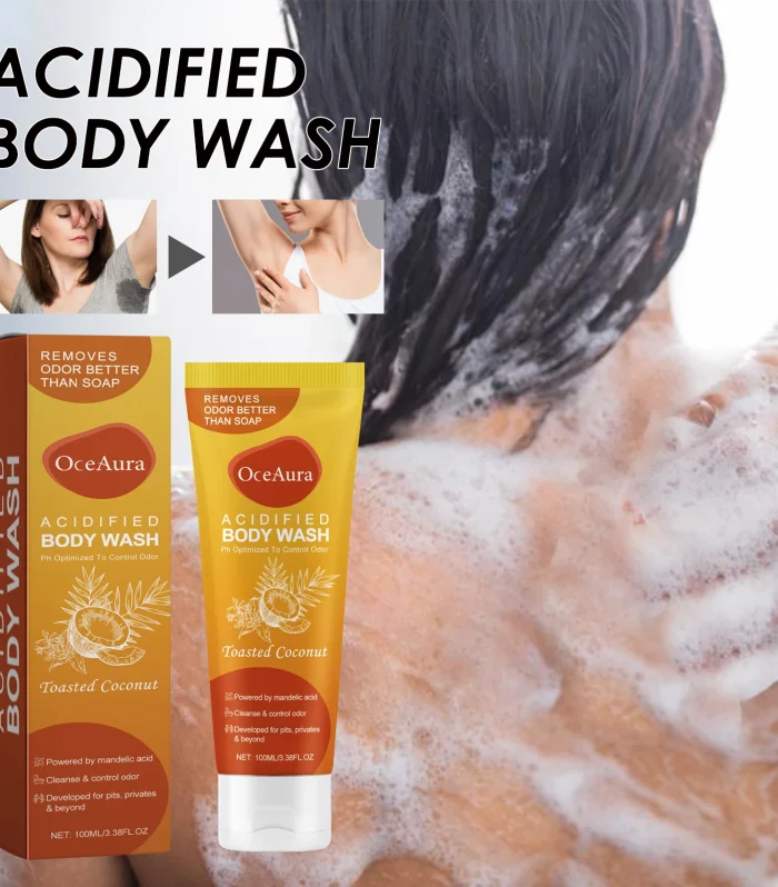 Oceaura Coconut Vanilla Body Wash Gel Lasting Fragrance Deep Cleaning Dirt Nourishing Moisturizing Skin Remove Odor Body Shampoo