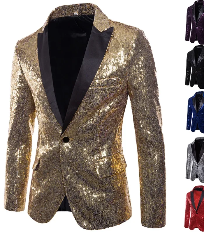 Men Blazer Banquet Wedding Blazer Party Blazer Bar Night Club Suit Men Coats Bright Suit Paisley Suit Fashion Men Suit