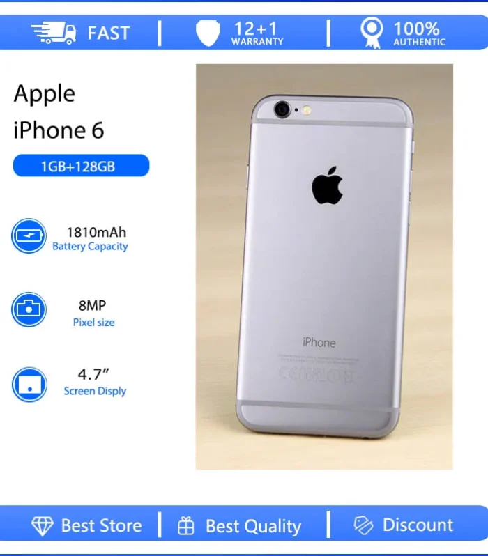Apple iPhone 6 Mobile Cell Phone Original Used Unlocked4.7" 16/32/128GB ROM Dual Core IOS 8MP Camera 3G 4G LTE Fingerprint