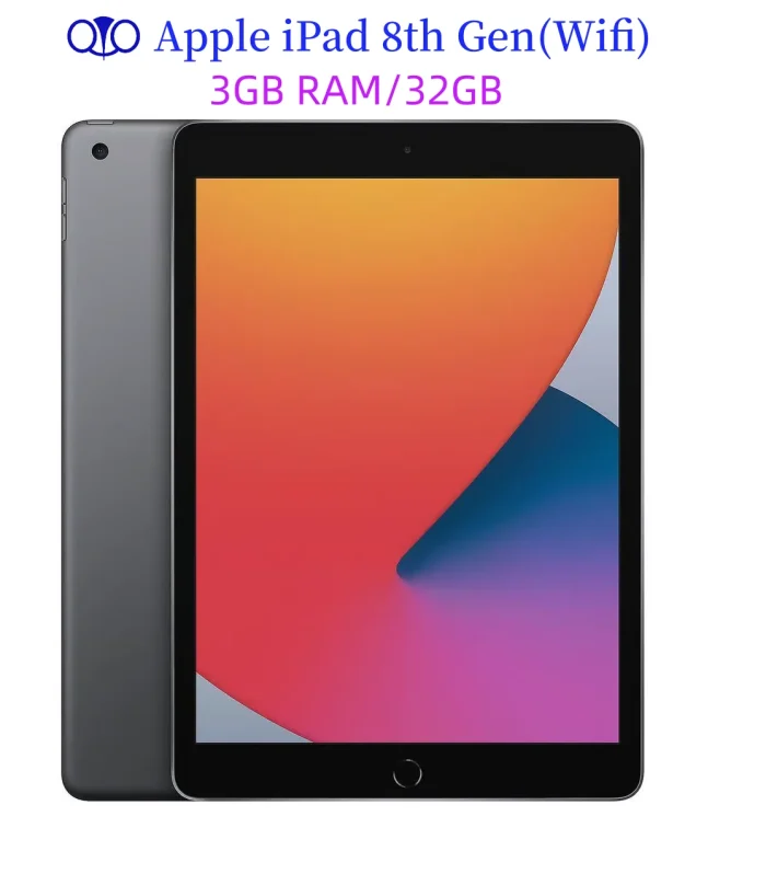 Original Apple iPad 10.2'' 2020 Unlocked iPad 8th Gen Wifi 32GB A12 Bionic Retina IPS LCD iOS 14 96% New Tablet