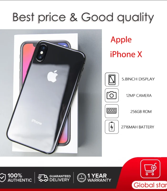 Original Apple iPhone X Face ID Unlocked Used IOS A11 5.8" 64/256GB ROM 2716mAh Cellphone 12MP Smartphone