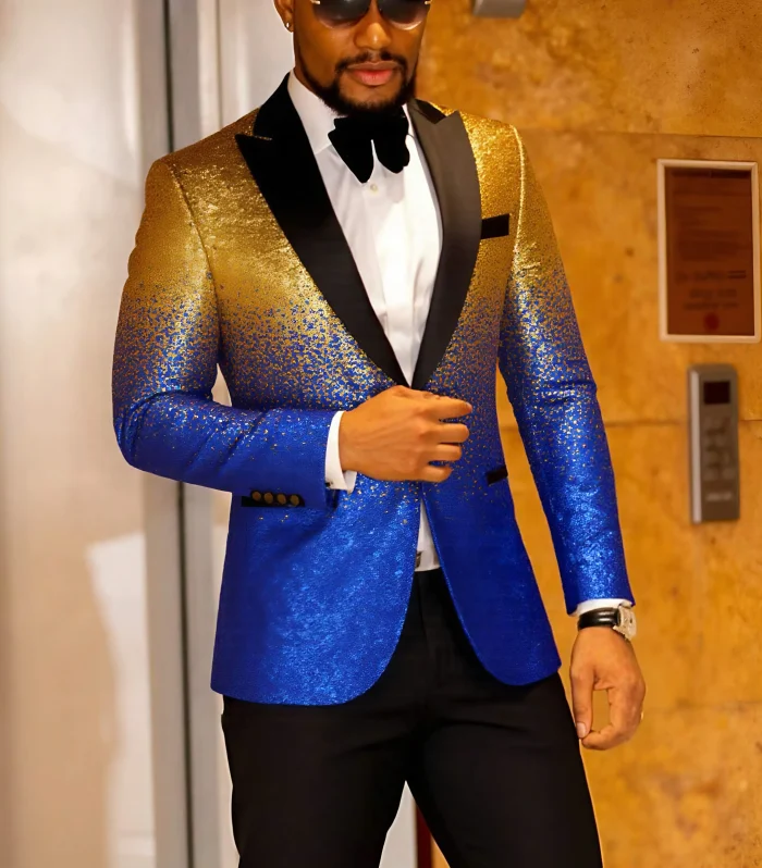 Men's slim fit 3-piece single button tailcoat set for weddings, dances, dinners, street parties (sports jacket+vest+pants)