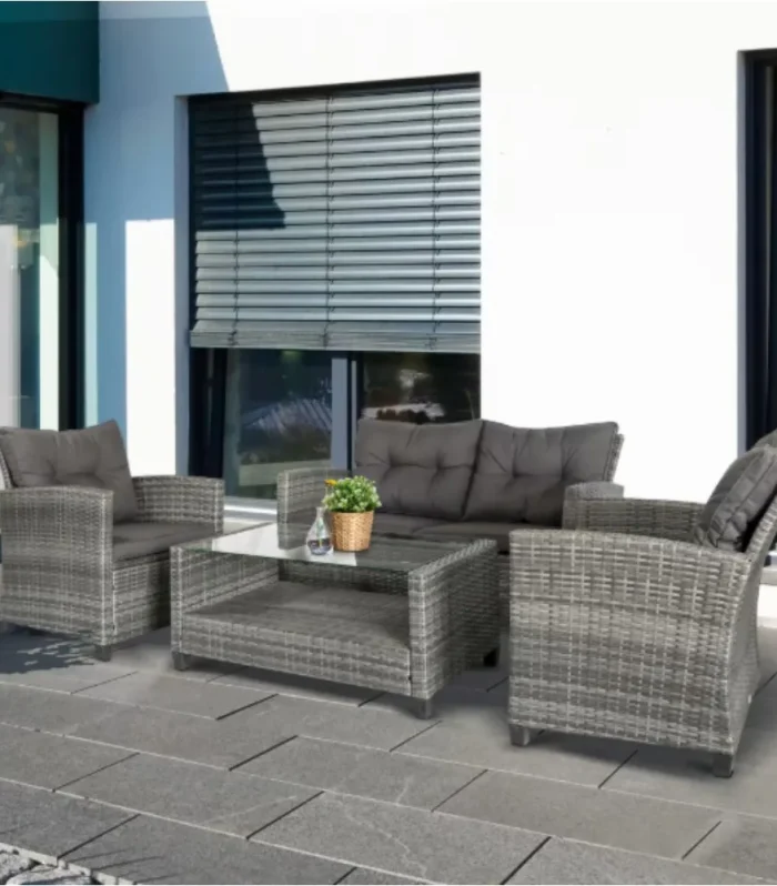 Patio Furniture Set with Cushions, Chairs,Sofa and Tea Table, make sure you are feeling fine on a nice summer day