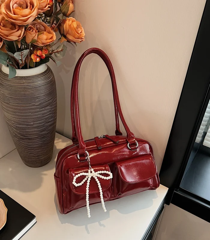 Fashionable Underarm Bow Bag for Women 2024 Korean Edition New Simple Leisure Pillow Bag Trendy Versatile Shoulder Bag