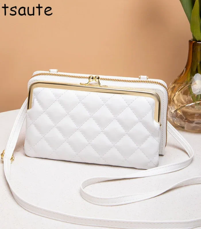 Bags for Women Trend PU Leather Handbags for Women Beige White Black Fashion Hand Bag Bolsas Para Mujeres Sac Phone Holder