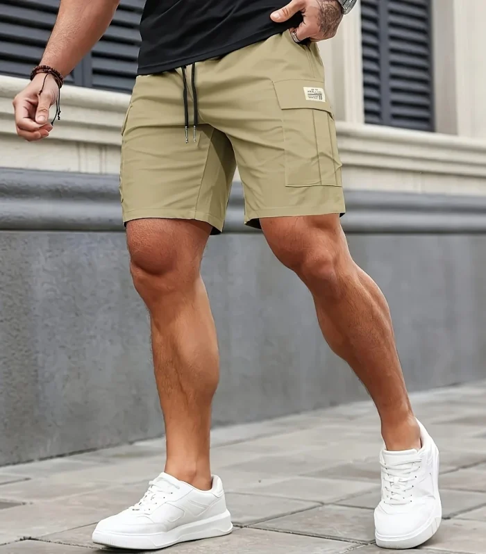 Man Cargo Shorts Casual Shorts for Outdoor Work Hiking Travel Durable Comfortable Multi Pocket Lightweight Fit