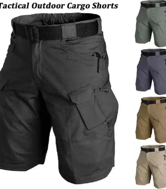 Summer Outdoor Tactical Cargo Shorts for Men - Waterproof, Multi-Pocket, Plus Size Hiking and Camping Urban Shorts