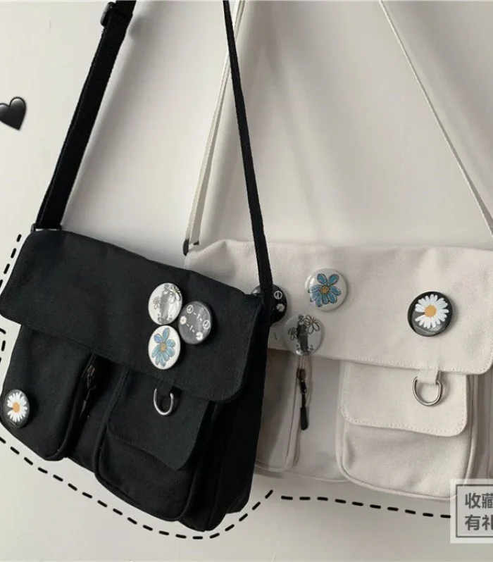 Cute Canvas Bag Wild Student Women Handbags Shoulder Bag Female Japanese Harajuku Diagonal Crossbody Bags for Girl Pouch Bolsas