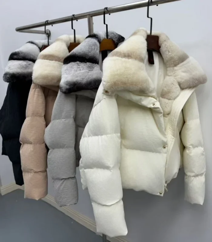 Winter 2025 High-Quality Women's Fur Collar Thickened Warm down Coat Y2K Fashion Casual Outdoor Goose down Jacket