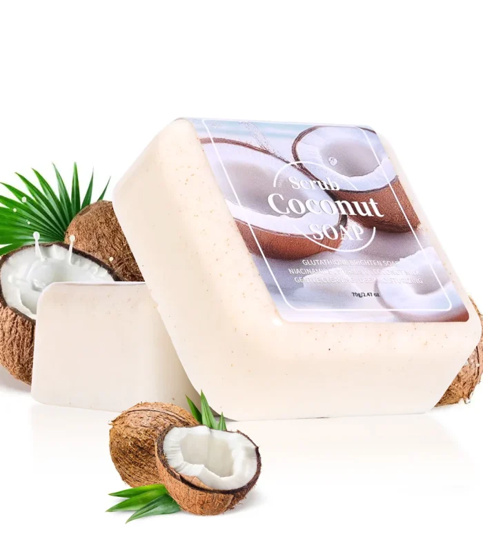 Coconut Glutathione Natural Plant Oil Whitening Cleansing Soap, Portable Travel Business Trip Hotel Cleansing and Bathing Essential Oil Soap Handmade Soap