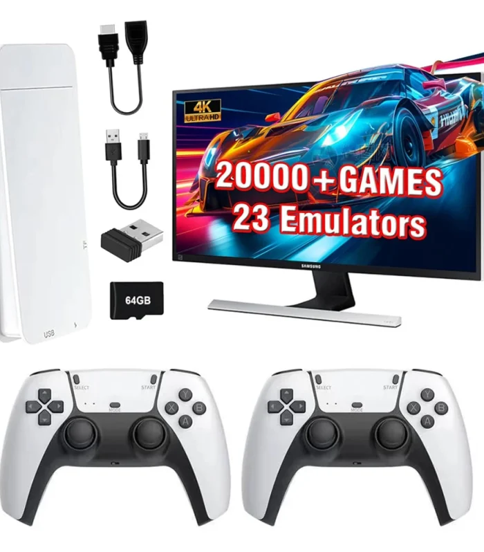 M15 4K Game Stick TV Video Game Console 64G Built-in 20000 Games Retro Handheld Game Player With Wireless Gamepad Controller