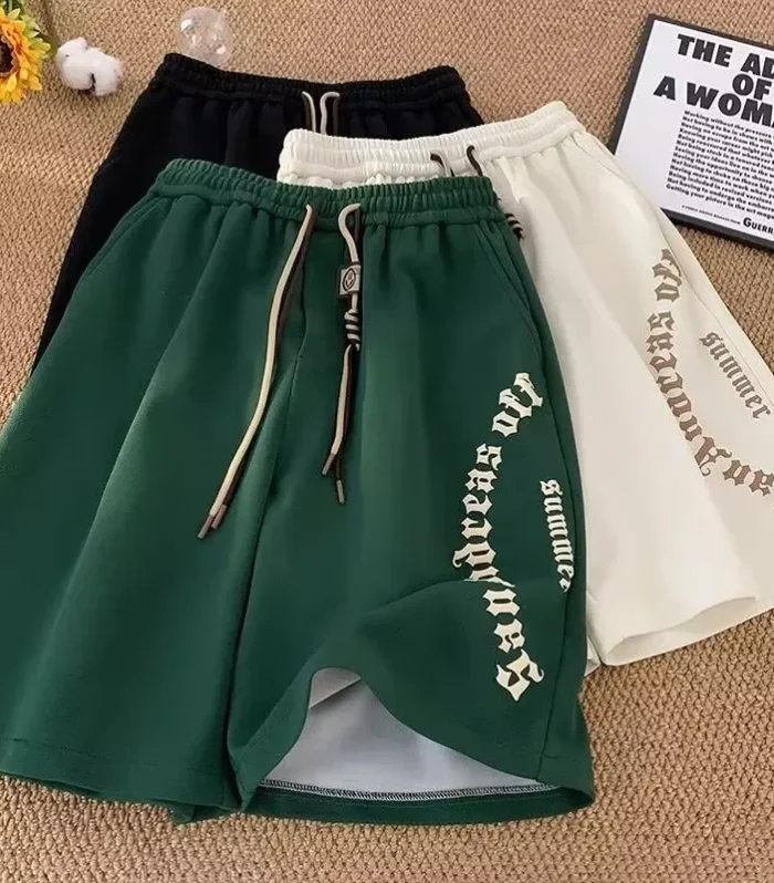 M-5XL Men Shorts Casual Short Pants Oversize Beach Shorts Retro Letters Print Sports shorts Five Points Shorts Men's Clothing