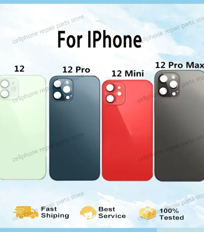 Large hole back glass battery back cover For iPhone 12 12 Pro 12Pro Max shell for iPhone phone shell battery door cover 12mini