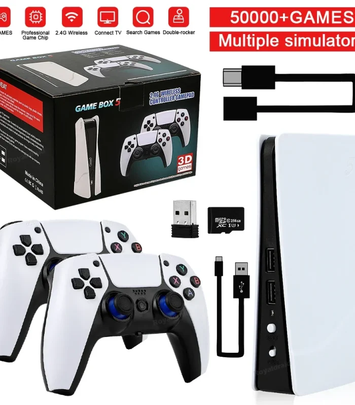 GB5 Video Game Console 256GB/128GB/64G 50000 + Retro Games HD TV Game Box 5 Two Gamepads For PS1/PPSPP/MAME Arcade Gaming Stick