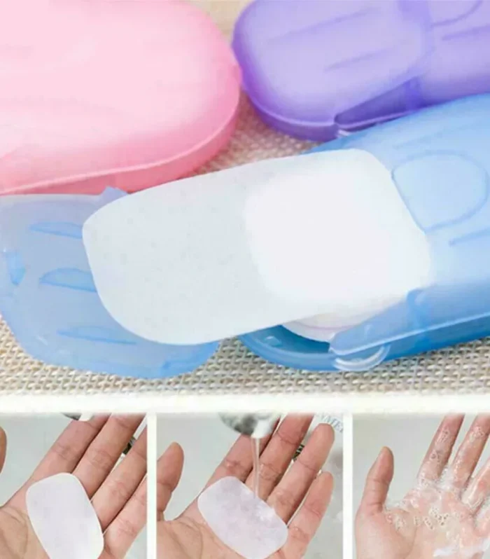 200/100PCS Travel Soap Paper Disposable Convenient Soap Paper Washing Hand Clean Scented Mini Slice Soaps Bathroom Accessories