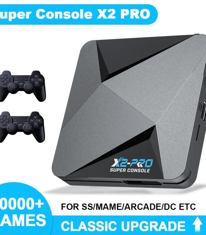 KINHANK Retro Video Game Console Super Console X2 Pro with 90000 Video Games for PS1/DC/MAME/SS with Gamepad Kid Gift Game Box