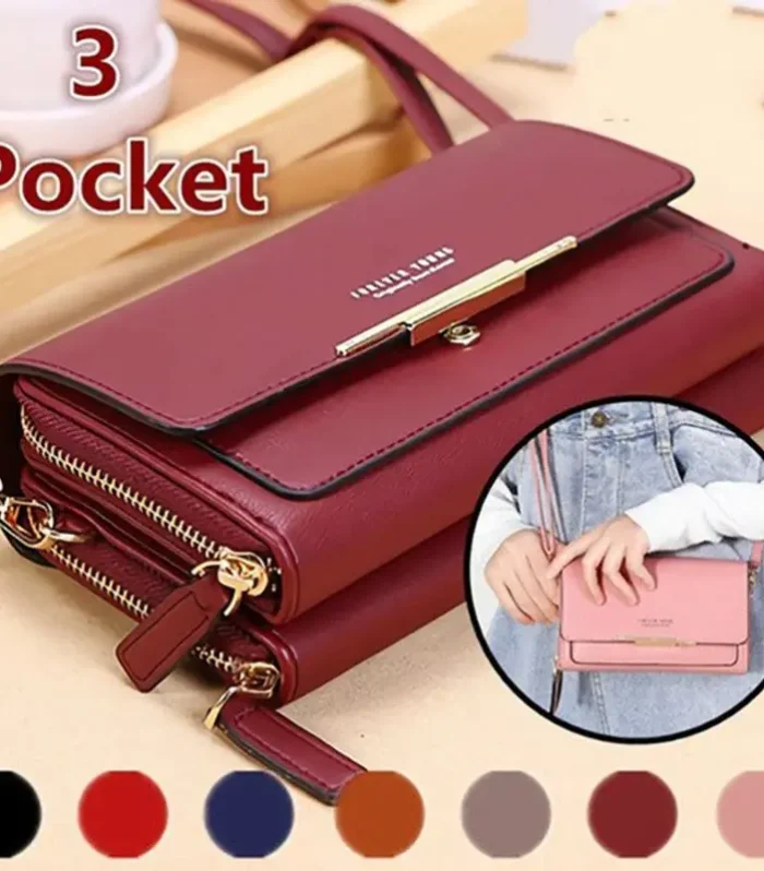 2024 New Women's Wallet Korean Multifunctional Shoulder Bag Mid-length Clutch Coin Purse