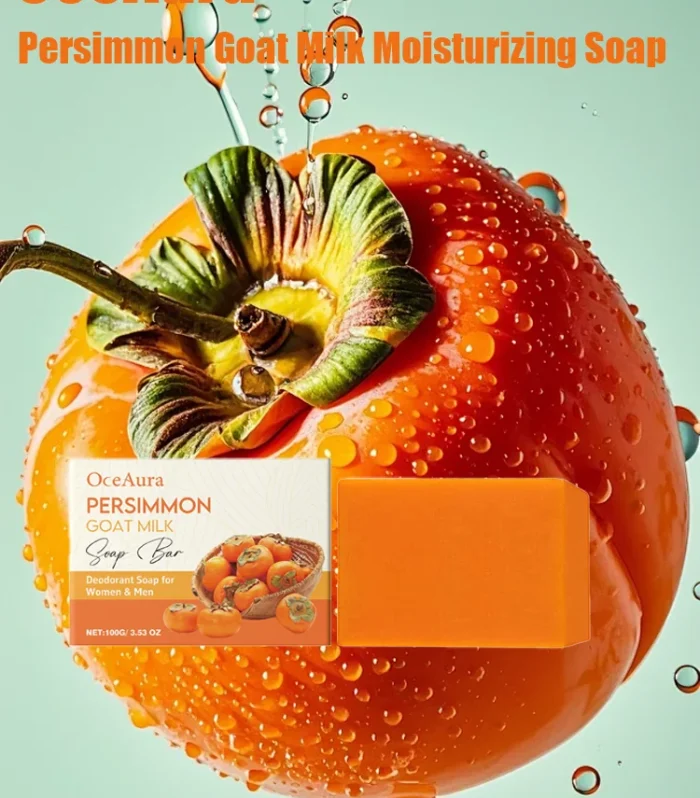 OceAura Persimmon & Goat Milk Nourishing Body Soap - Gentle Hydration, Deep Cleansing & Skin Revitalization