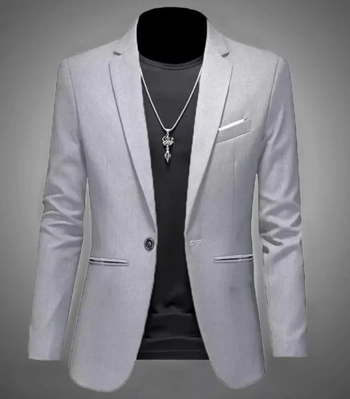 Men's Trendy Leisure Boutique Suit Jacket Autumn Casual Business Slim Fit Non-ironing Single Button Suit Solid Formal Blouse