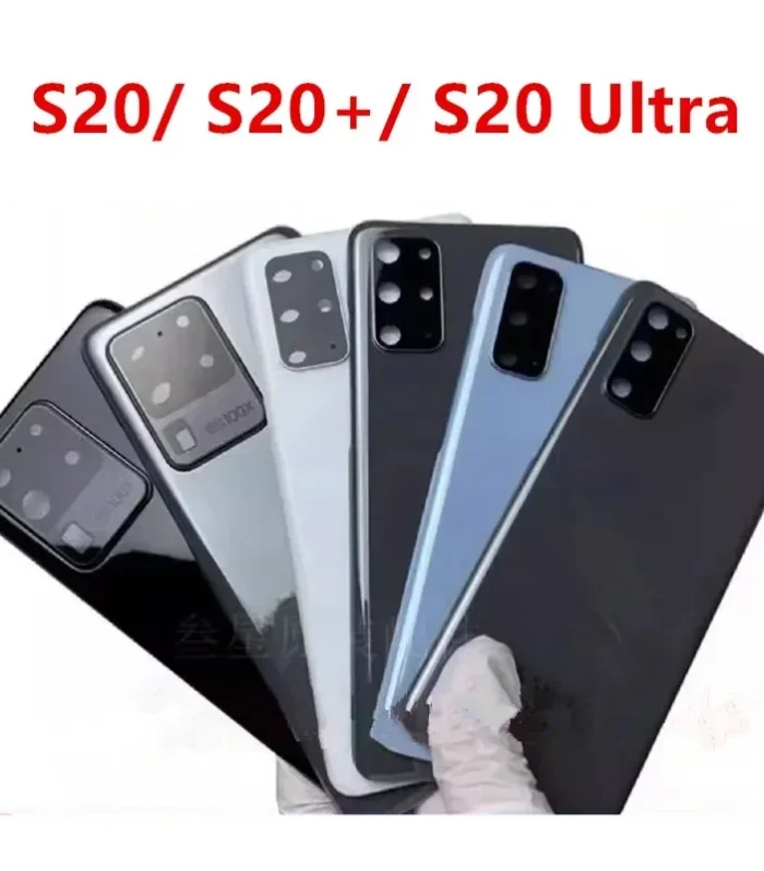 S20Ultra Housing For Samsung Galaxy S20 Plus Ultra Glass Battery Back Cover Repair Replace Door Phone Rear Case + Camera Lens