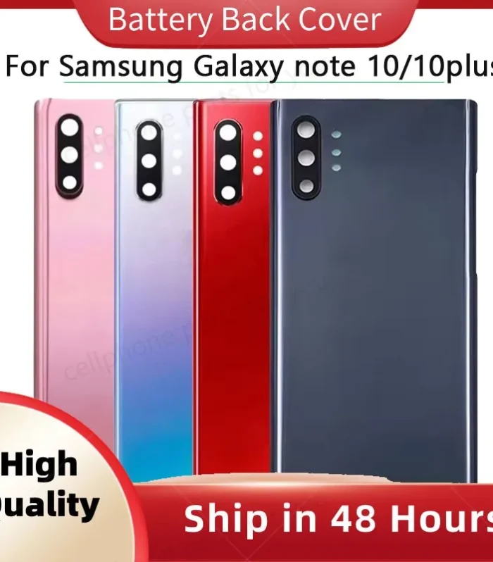 For Samsung Galaxy Note10 Note 10 Plus N970F N975F Battery Back Cover 3D Glass Panel Rear Door Housing Case Camera Lens Replace