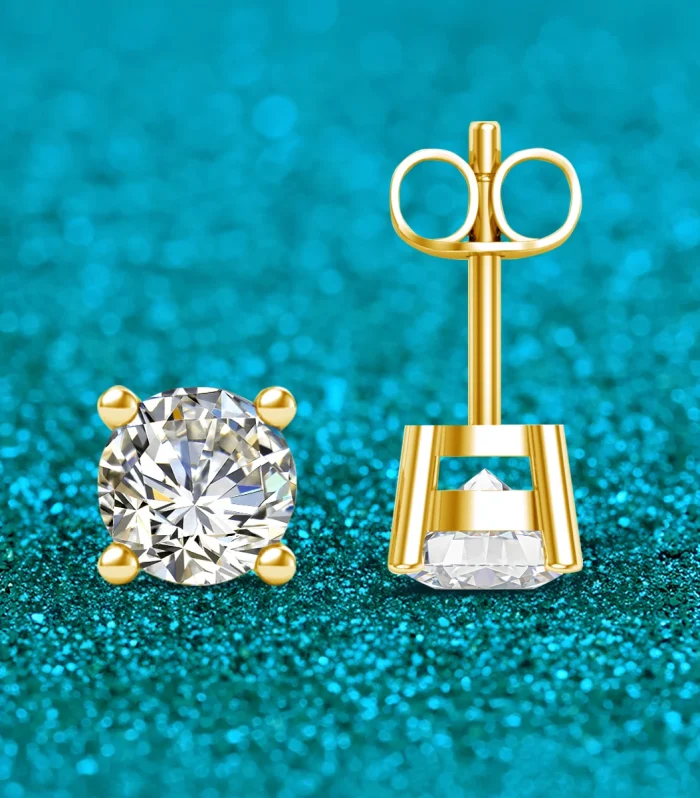 Szjinao Real Full 18k Gold Earrings AU750 Moissanite Diamond Real Gold Women Jewelry Certifid K Gold Luxurious Valentines Gifts