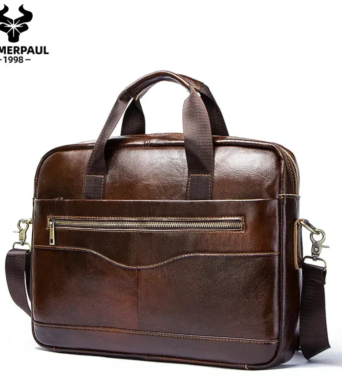 Genuine Leahther Men Briefcase Portable Office Handbag for Laptop Bag High Quality Business Messenger Shoulder Bags Travelling