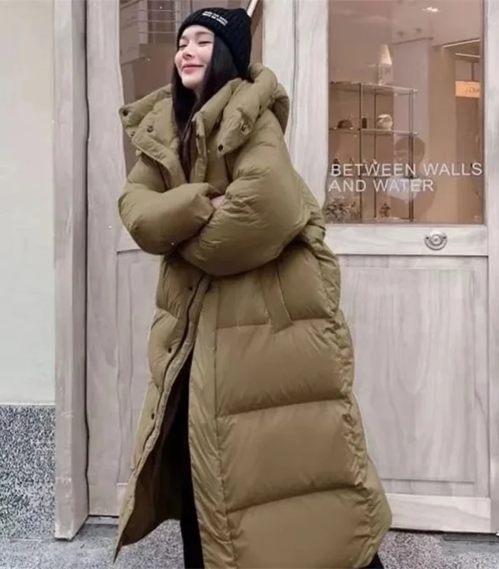2024 New Warm Winter Puffer Jacket Hooded Long Women Parkas Thick Cotton Padded Windproof Overcoat Casual Loose Snow Wear Jaquet