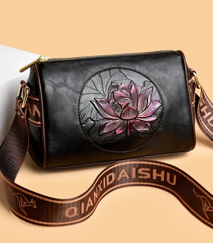 Casual Women Handbag Soft Leather Shoulder Crossbody Bags for Women 2024 New Fashion Print Ladies Messenger Tote Bag