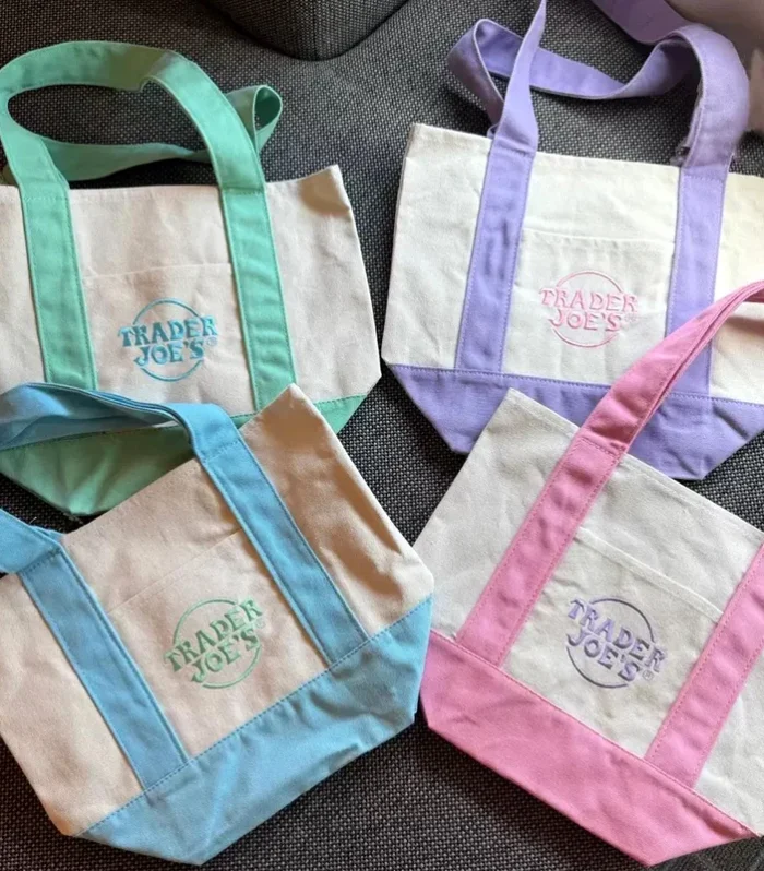 2025 Set of 4 Trader Joe's Mini Tote Bag Pastel