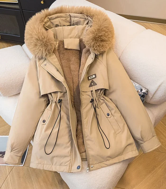 VigoAnne 2025 Winter Casual Hooded Shoet Coat Women Korean Pocket Loose Long Sleeve Jacket Lady Solid Pockets Thick Warm Outwear