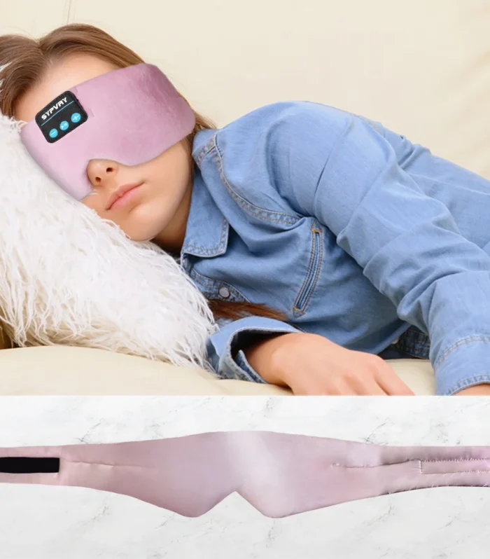 Sleeping Headphones Bluetooth Eye Mask for Women Men, Wireless Music Blackout Masks for Side Sleepers Insomnia Travel Gift