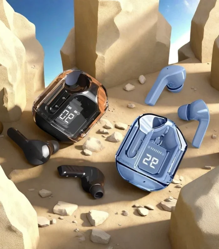 T2 Tws Wireless Bluetooth Headset Transparent Wireless Headphones Power Digital Display Stereo Sound Earphones for Smartphones