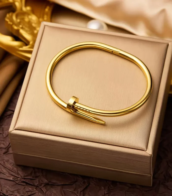 Hip hop style personality fashion interesting design curved nail stainless steel bracelet men's women's jewelry