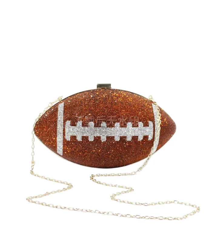 Football-Shaped Evening Minaudière - Exquisite High-End Banquet Purse for Dance Events Versatile Shoulder Messenger Bag