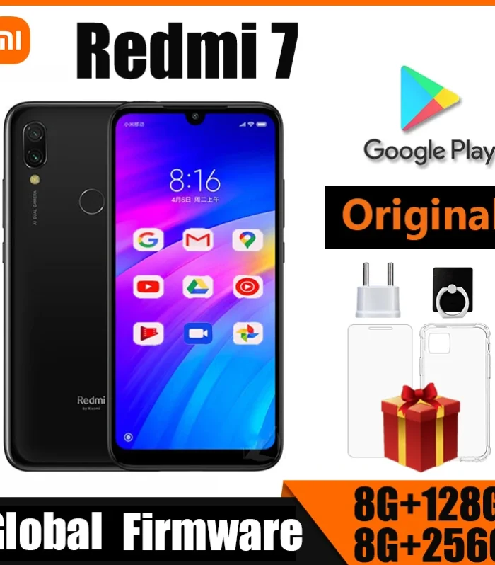 Xiaomi Redmi 7 Cellphone with Phone Case, Dual SIM Solt Cellphone Android Cell Phone Dual Camera used phone