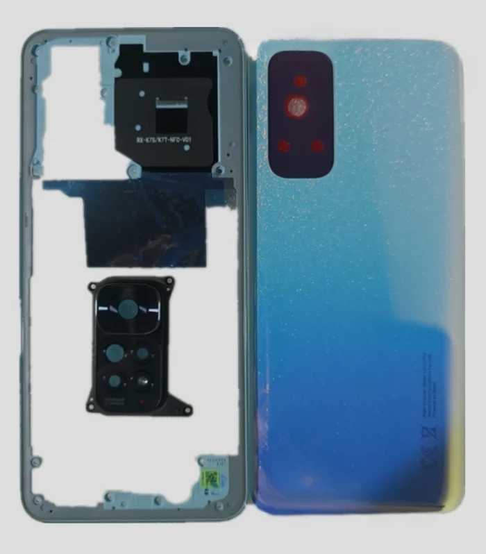 Phone Housing Middle Frame+Battery Back Cover Case Panel Lid Rear Door+ Camera Lens for Xiaomi Redmi Note 11 4G / Note 11S