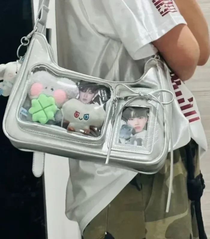NEW Y2k Japanese Harajuku Shoulder Bag Womens Transparent Ita Bag Girls School Crossbody Bags for Women Female Designer Handbags
