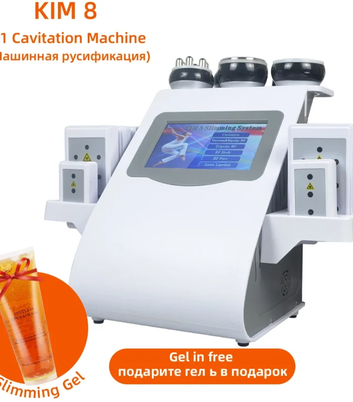 6 In 1 40K Ultrasonic Cavitation Machine Weight Loss Skin Lift Tightening Vacuum Lipo KIM8 Body Slimming Machine Body Shaping