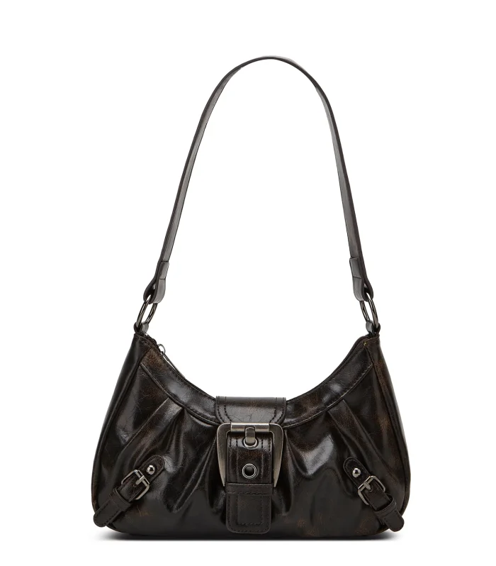 Y2K Retro Style Shoulder Bag, Maillard Pleated Rivet Armpit Bag, Fashionable Ladies Cool Leather Shoulder Bag