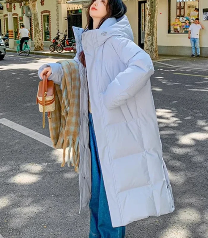 Female Down Cotton Hooded Overcoat 2025 Winter Women Jacket Coats Long Parkas Thick Warm Jackets Windproof Casual Student Coat