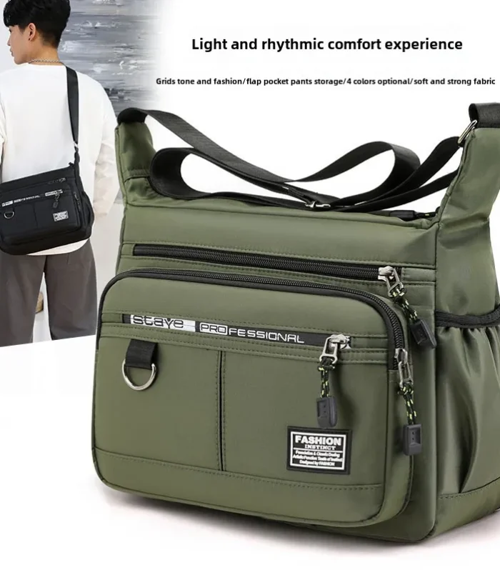 Design Oxford Shoulder Bag Large Capacity Men's Casual Multi-layer Pocket Fashion Single Shoulder Crossbody Luxury Messenger Bag