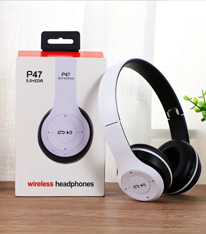 P47 Bluetooth 5.0 Wireless Headphone Foldable HIFI Stereo Bass Earphone Kid Helmet Gift With Mic USB Adaptor For iPhone Game