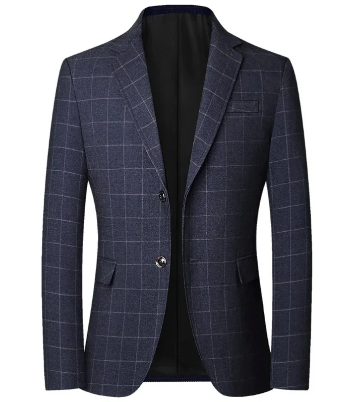 TFETTERS Brand 2025 Spring Mens Wedding Suits Blazer Check Autumn Single Breasted Suits Blazers Men Fashion Blazer for Mens