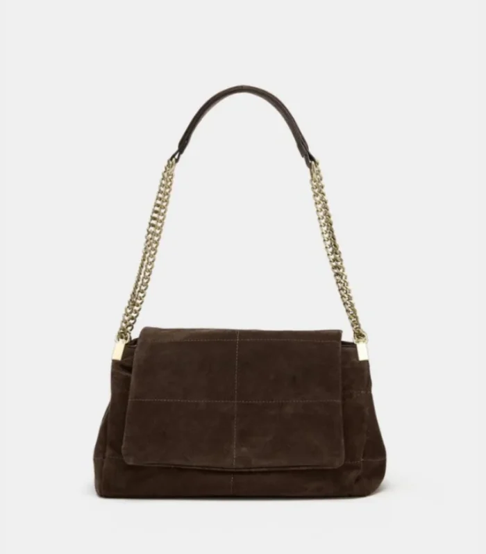 Women's Suede Shoulder Bag with Chains, Vintage Quilted Sling Bag, New Fashion Luxury Design Handbags for Ladies