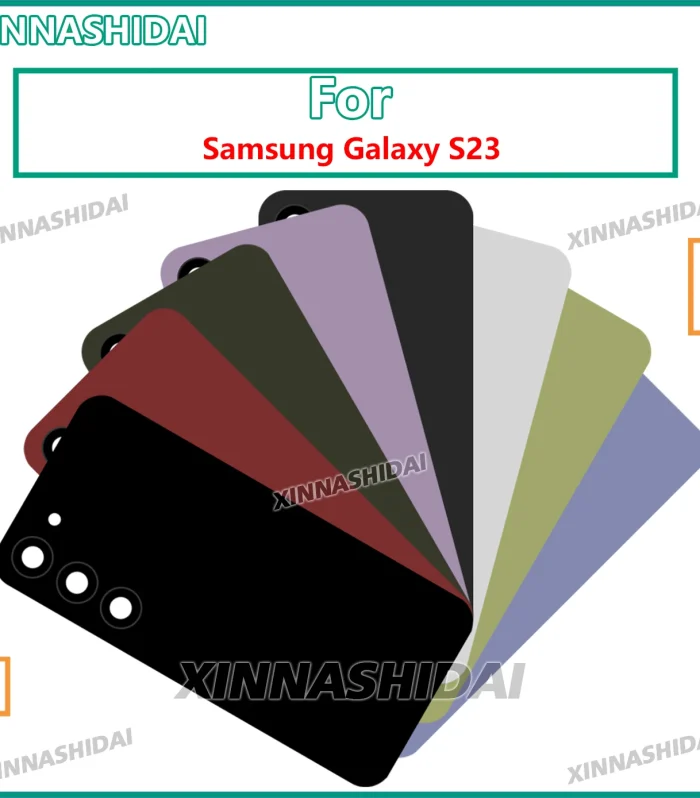 Rear Door Back Cover Case Housing For Samsung Galaxy S23 Battery Cover with Camera Lens Repair Parts