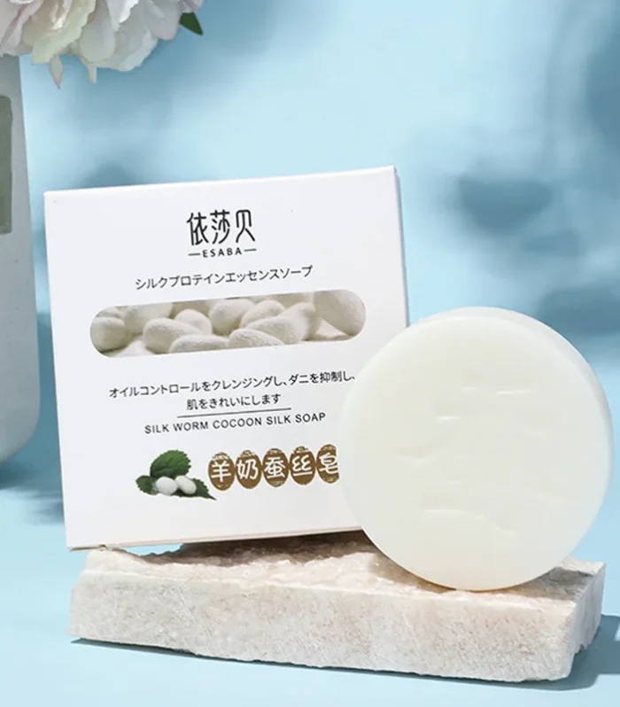 Natural Goat Milk Silk Protein Handmade Soap 60g Moisturizing Skin Care Cleansing Facial Soap Face Cleaner Body Wash