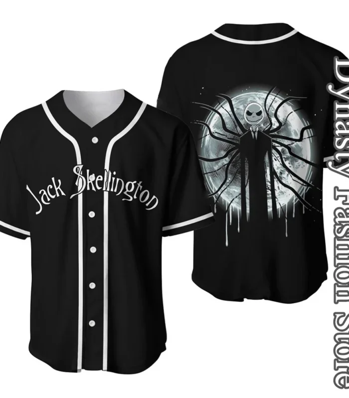 The Nightmare Before Christmas Jack Skeleton Sally Baseball Jersey Men's Disney Baseball Shirt Men's Retro Tops Casual Wear