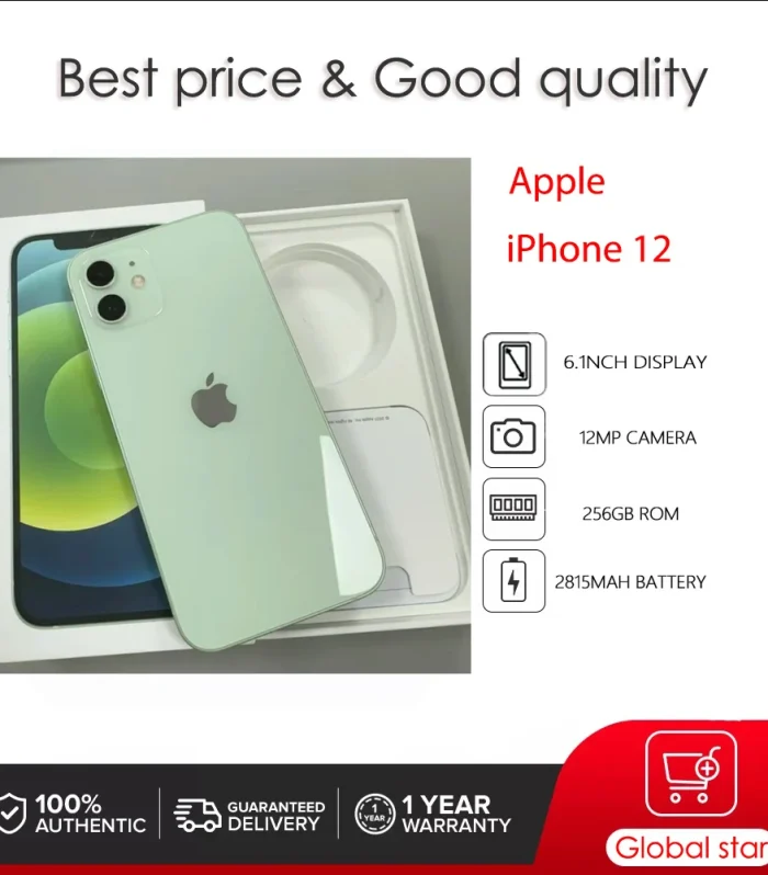 Original Apple iPhone 12 5G Face ID Unlocked Used IOS A14 6.1" 64/128/256GB ROM Hexa-core 2815mAh Cellphone 12MP Smartphone
